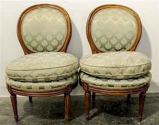 * A Pair of Louis XVI Style Chauffeuses Height 31 inches.