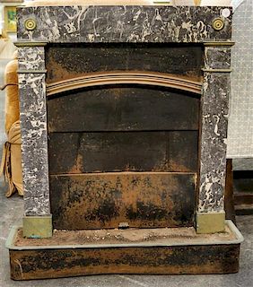 * A Continental Marble Mounted Stove Height 33 1/4 inches.