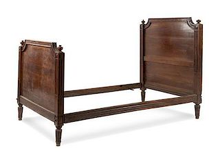 * A Louis XVI Style Walnut Bed Height of headboard 51 inches.