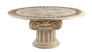 * An Italian Mosaic Table Diameter of top 65 1/2 inches.