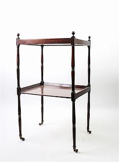 * A Georgian Style Mahogany Side Table Height 30 x width 14 x depth 16 3/4 inches.