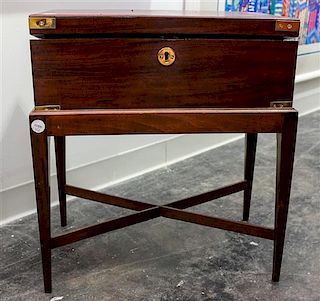 * A Georgian Style Mahogany Lap Desk on Stand Width 20 inches.