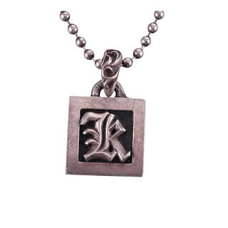 Chrome Hearts 2002 Sterling Silver Initial Charm Pendant Necklace