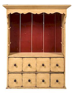 * An American Painted Cupboard Height 49 x width 38 x depth 13 inches.
