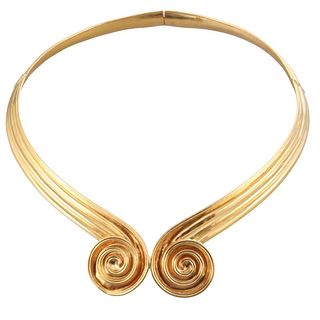 Lalaounis Greece 18k Gold Swirl Necklace