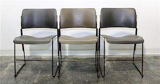 Three David Rowland 40/4 Chairs Height 30 inches.