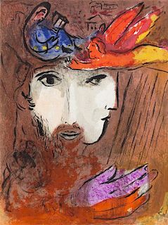 Marc Chagall, (French/Russian, 1887-1985), David and Bethsabe (from La Bible, Verve III ), 1956