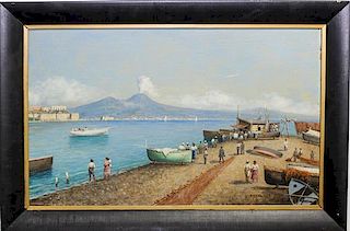 Louis Papaluca The Younger, (Italian, 20th century), Bay of Naples
