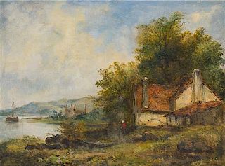 * Attributed to Frederick Waters Watts, (British, 1800-1862), River Landscape