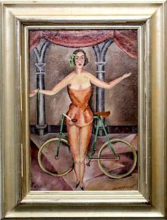 * Fred Gardner, (American, 1880-1952), Acrobat with Bicycle, 1925