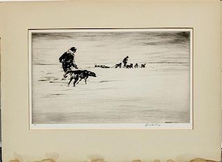 Levon West, (American, 1900-1968), Sled Dogs
