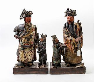 * Two Chinese Cermic Figural Groups Height of first 19 1/2 inches.