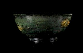 * A Spinach Jade Bowl. Diameter 8 1/4 inches.