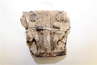 * A Gandharan Carved Schist Relief Fragment Height 4 1/2 x width 5 1/8 x depth 1 1/8 inches.