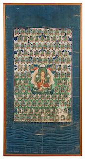 A Tibetan Thangka 18TH/19TH CENTURY 33 X 20 1/4 inches.