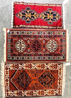 Three Northwest Persian Wool Rugs 4 feet 6 inches x 2 feet 9 inches (largest).