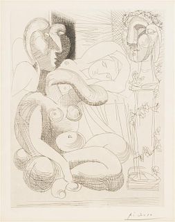Pablo Picasso, (Spanish, 1881-1973), Dormeuses et sculptures, 1933 (printing/casting, 1961)