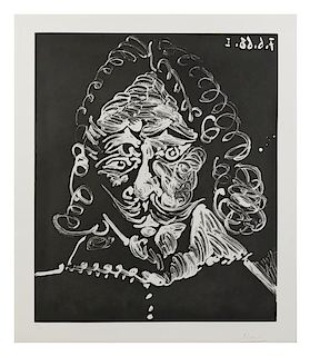 Pablo Picasso, (Spanish, 1881-1973), Portrait de mousquetaire triste, Plate 143 (from La Serie 347), 1968