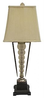 CONTEMPORARY GLASS & METAL TABLE LAMP