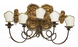 LOUIS XV STYLE PARCEL GILT 5-LIGHT WALL SCONCE