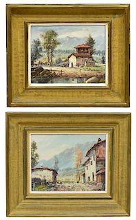 (2) PAINTINGS, SPANISH COUNTRYSIDE HOMES