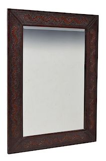 DECORATIVE CARVED FRAME BEVELED WALL MIRROR