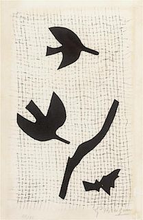 Georges Braque, (French, 1882-1963), Untitled, 1964 (from Bibliographie des ouevres de René Char)