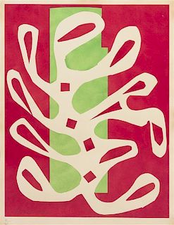 After Henri Matisse, (French, 1869-1954), Algue blanche sur un fond rouge et vert, 1953