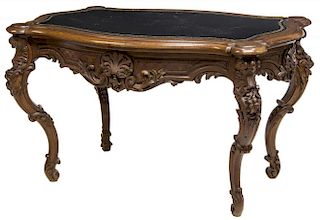 LARGE HIGHLY CARVED AMERICAN OAK ENTRY TABLE