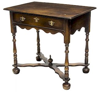 WILLIAM & MARY STYLE OAK HALL TABLE