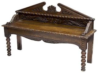 MID-VICTORIAN FOLIATE CARVED BENCH