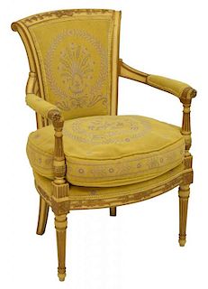 FRENCH LOUIS XVI STYLE FAUTEUIL