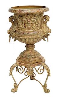 18TH C. STYLE CAMPANA URN ON STAND