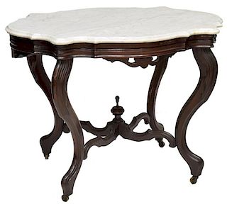 VICTORIAN MARBLE TOP PARLOR TABLE