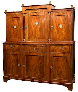 EMPIRE CABINET SIDEBOARD WITH JASPERWARE PLAQUES