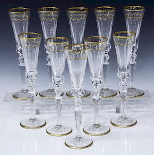 (10) ST LOUIS CRYSTAL EXCELLENCE CHAMPAGNE FLUTES