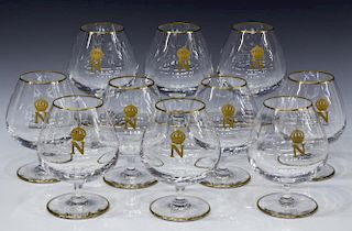 (10) ST. LOUIS CRYSTAL NAPOLEON BRANDY SNIFTERS