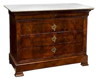 FRENCH CHARLES X MARBLE TOP COMMODE