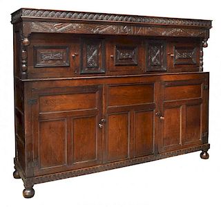 ENGLISH EARLY 18TH C. COURT CUPBOARD