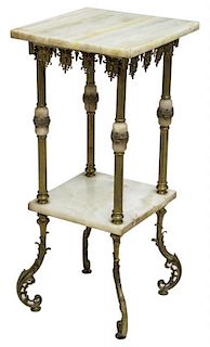 FRENCH TWO-TIER OCCASIONAL TABLE, 19TH C.