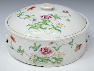 CHINESE FAMILLE ROSE PORCELAIN COVERED DISH