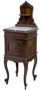 ITALIAN ROCOCO BEDSIDE CABINET WITH MARBLE TOP