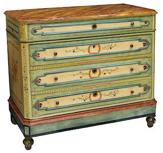 LOUIS PHILIPPE STYLE PAINTED COMMODE