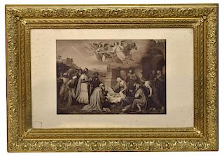 FRAMED 19TH C. LITHOGRAPH, THE NATIVITY