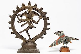 2 South Asian Brass Figurines