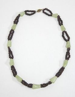Women's Garnet & Jadeite Jade Necklace