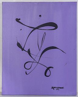 Signed Adrienne- Abstract Painting on Canvas