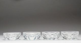 4 Baccarat Crystal Faceted Bowls