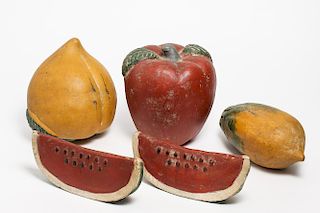 Vintage Cast & Hand-Painted Oversize Model Fruit