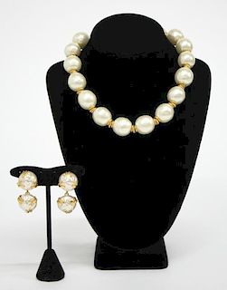 Dominique Aurientis Costume Pearl Jewelry Suite
